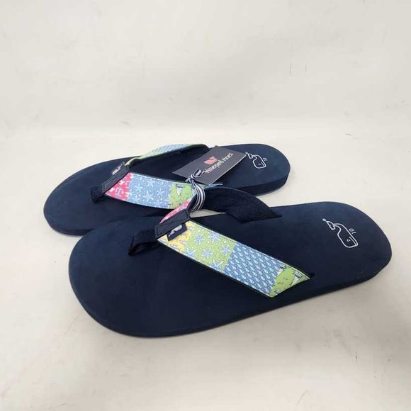 New men\'s 10 Vineyard Vines classic foam patchwork flip flops sandals main image 5